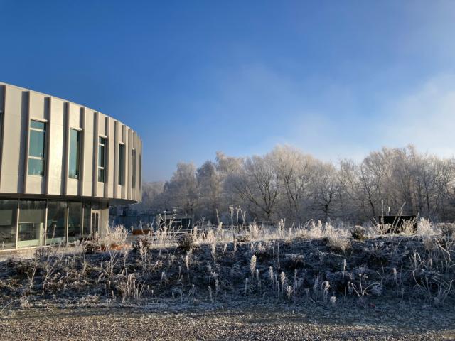 Vinterbillede taget i frostvejr på forsyningens område